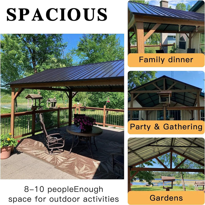 12'x14' Hardtop Gazebo Outdoor Aluminum Gazebo by HouseOfZazla