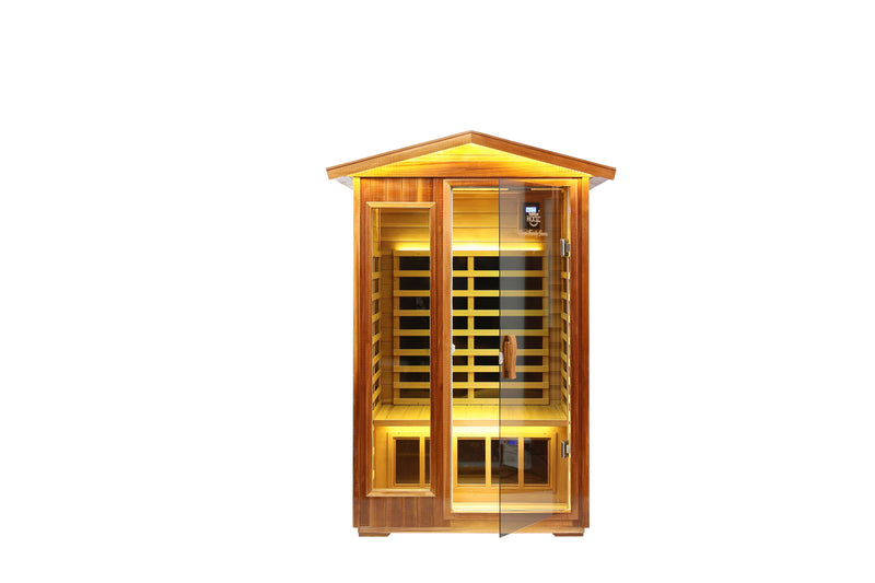 Two-Person Far-Infrared Outdoor Sauna with Carbon Heating Panels - Solid Wood, photo 7 of 8