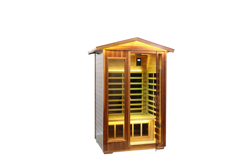 Two-Person Far-Infrared Outdoor Sauna with Carbon Heating Panels - Solid Wood, photo 8 of 8