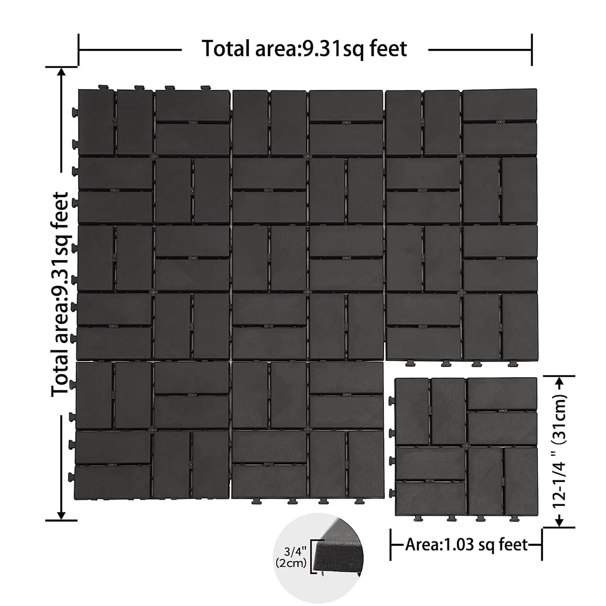 Patio Interlocking Deck Tiles - Gray Composite by HouseOfZazla