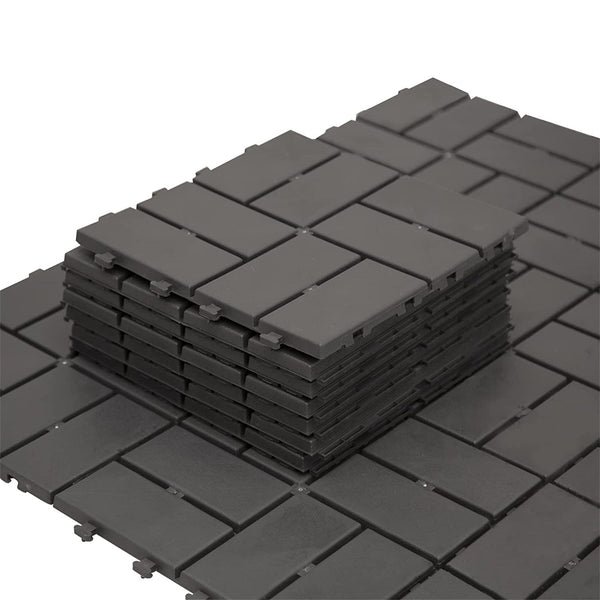 12"x12" Composite Patio Interlocking Deck Tiles with Easy Installation - Gray
