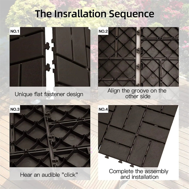 Patio Interlocking Deck Tiles - Brown (Pack of 9) by HouseOfZazla