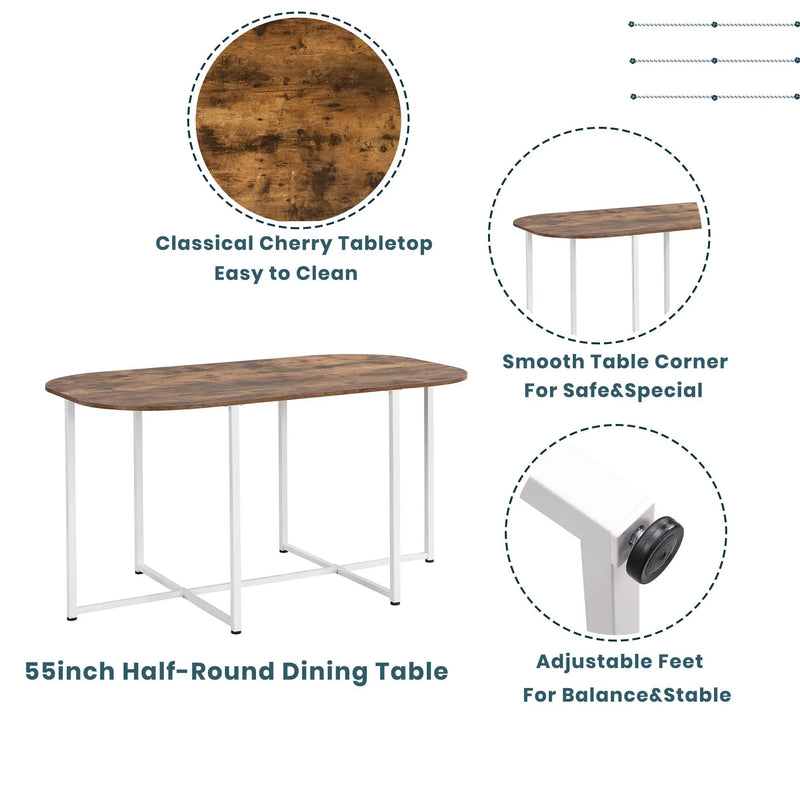 TOPMAX Modern 7-Piece Dining Table Set with Faux Marble Top by HouseOfZazla