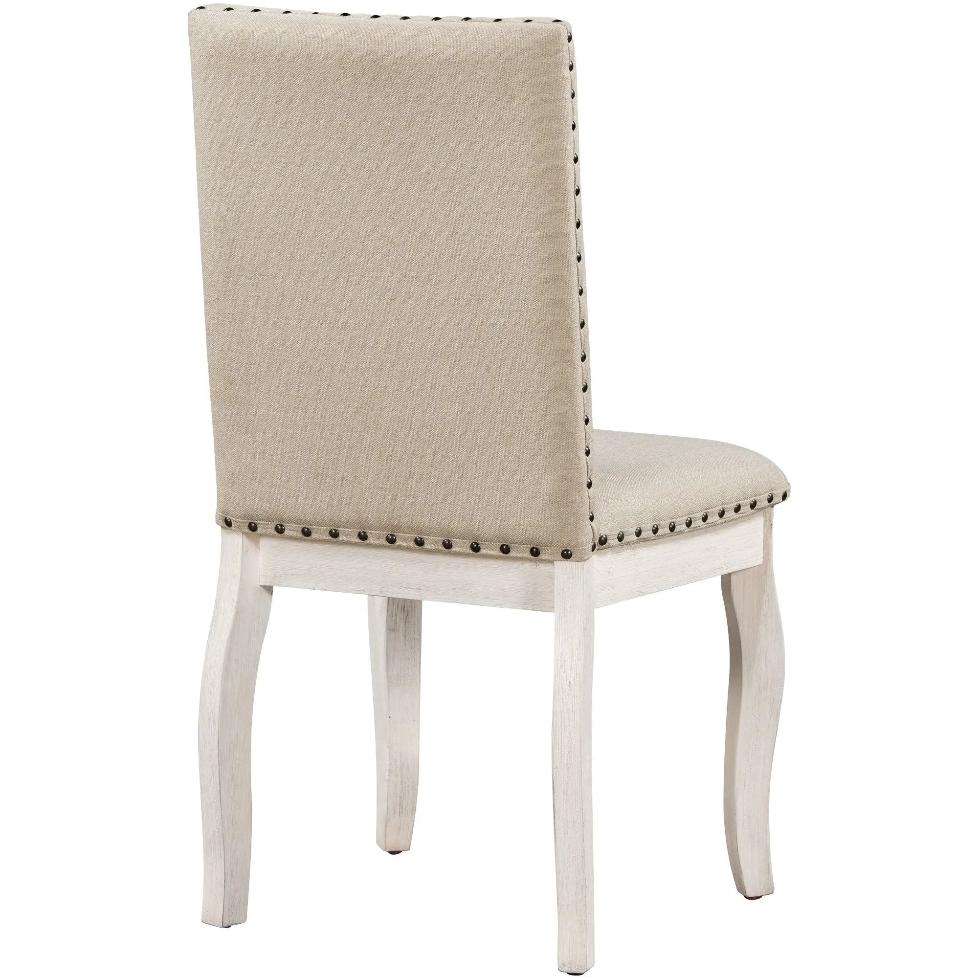 TREXM Set of 2 Dining Chairs - Wood Upholstered with Nailhead by HouseOfZazla