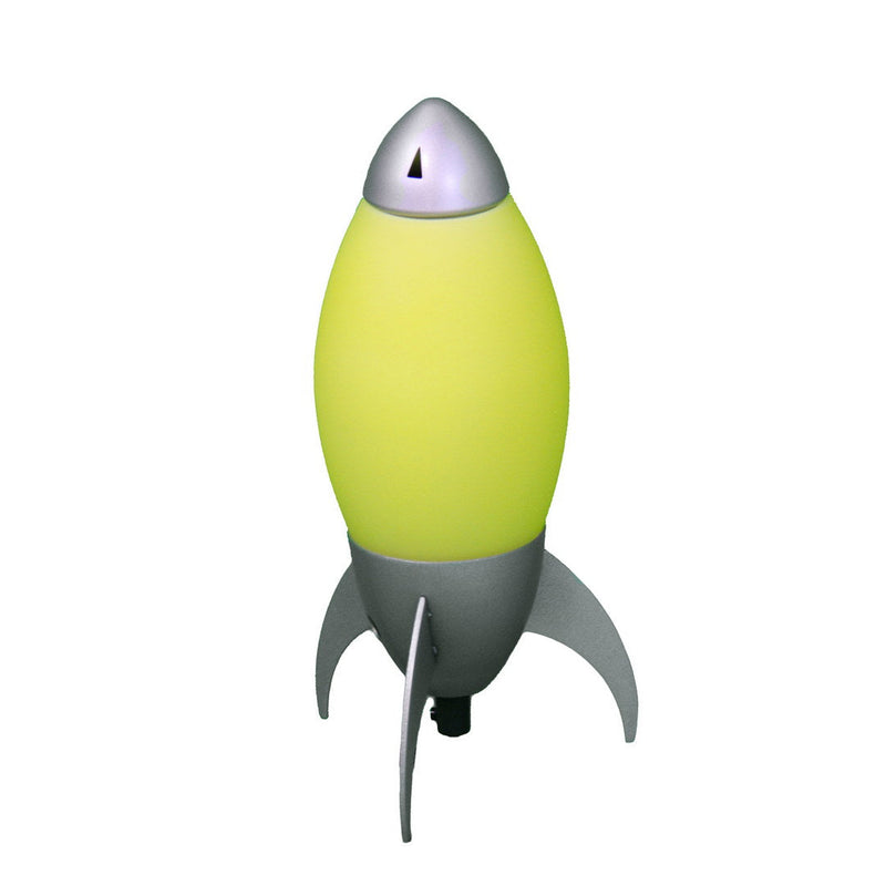 Acrylic Kids Table Lamp with Rocket Ship Design - 10.5" Tall