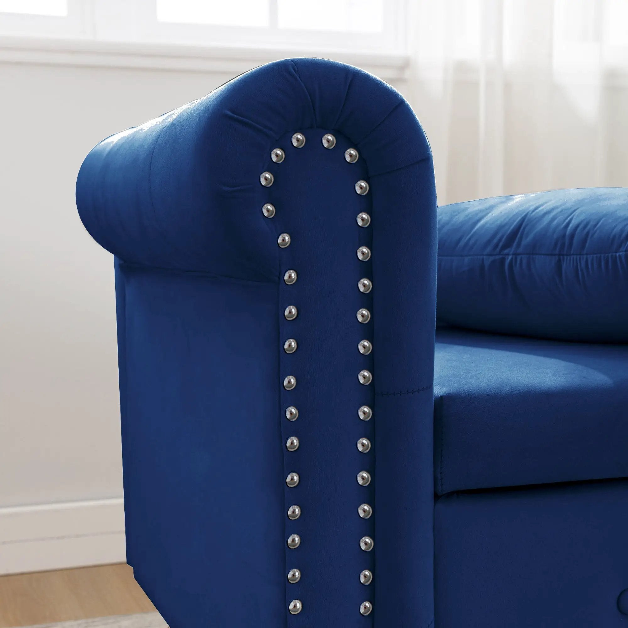 Navy Velvet Chaise Lounge by HouseOfZazla