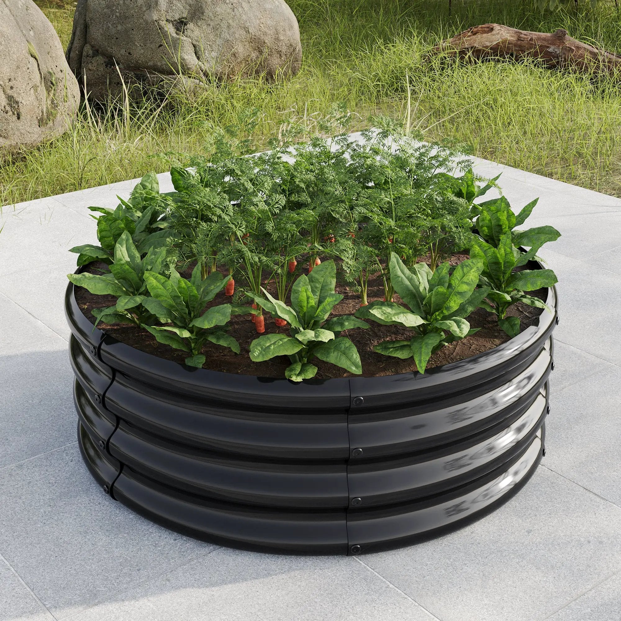 34" Tall Round Raised Garden Bed by HouseOfZazla