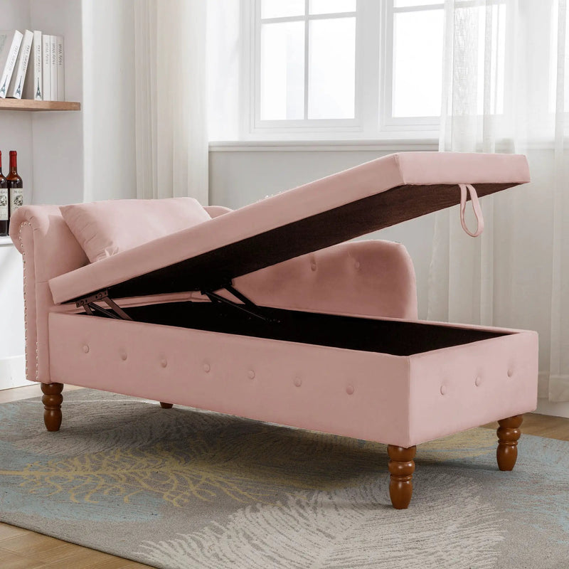 Pink Chaise Lounge Indoor Velvet Lounge Chair by HouseOfZazla