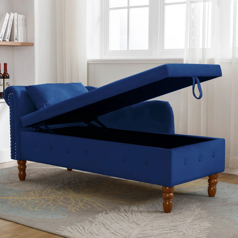 Navy Velvet Chaise Lounge by HouseOfZazla