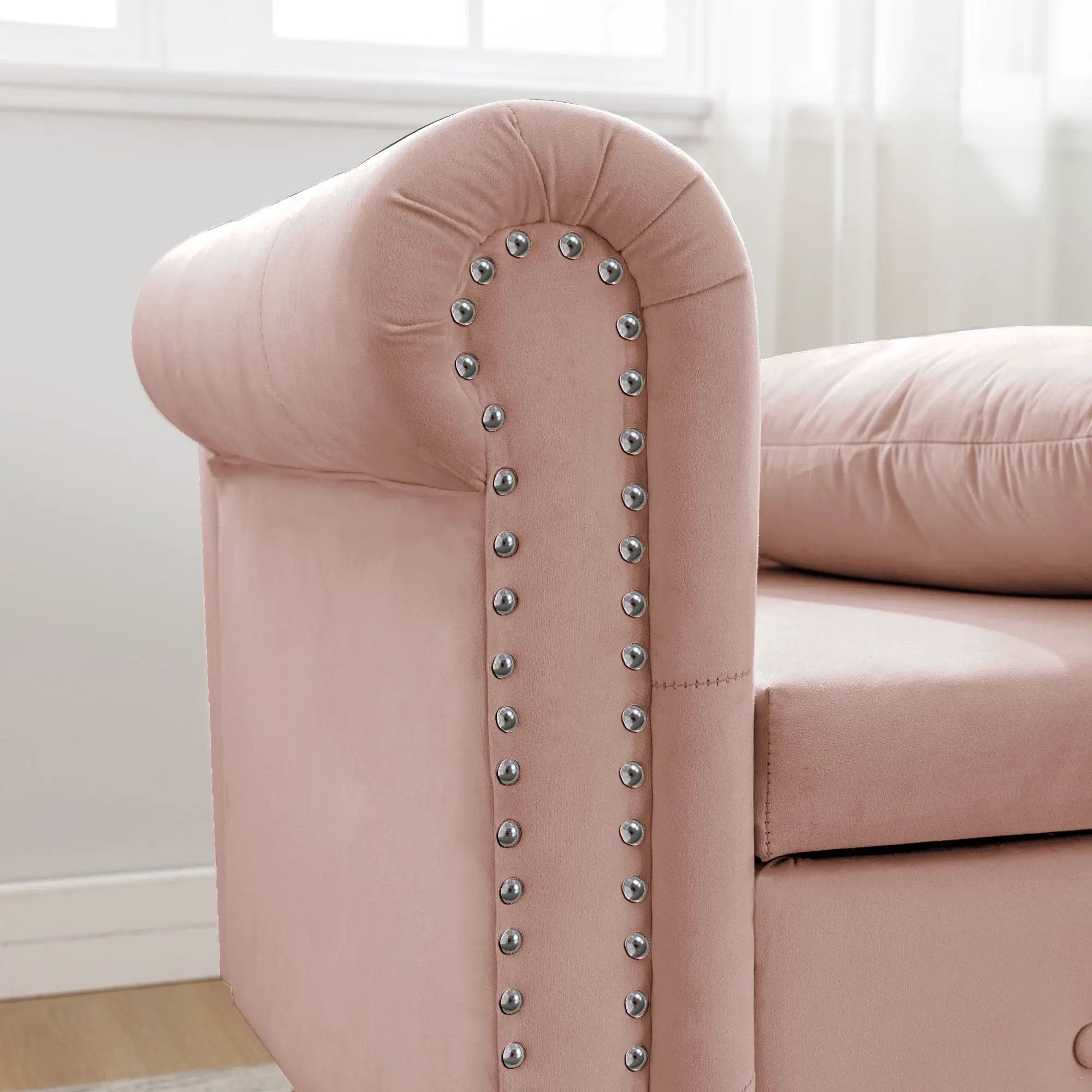 Pink Chaise Lounge Indoor Velvet Lounge Chair by HouseOfZazla