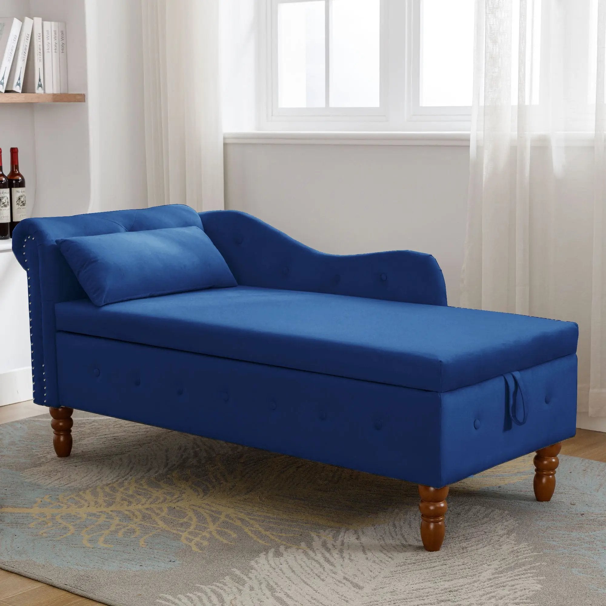Navy Velvet Chaise Lounge by HouseOfZazla