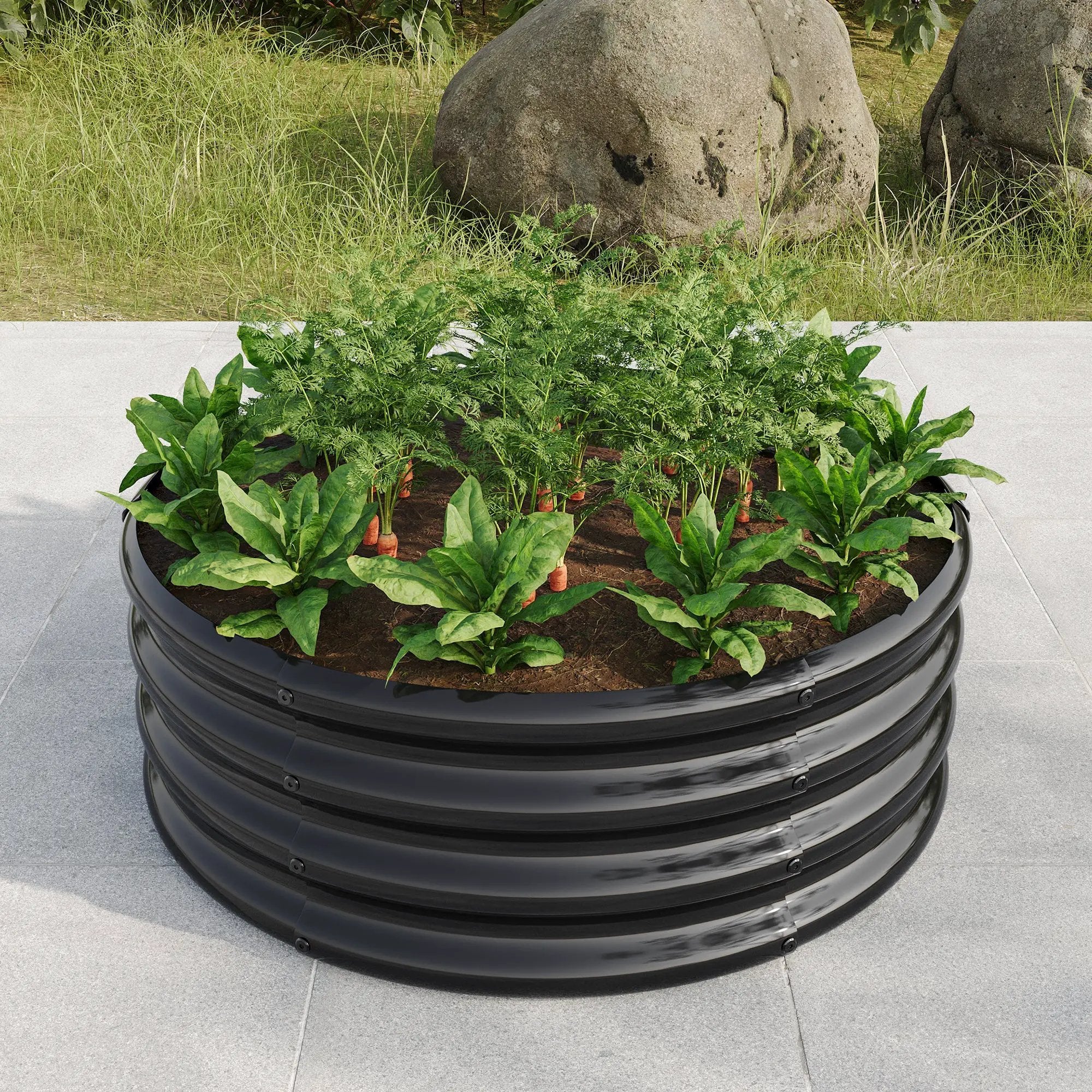 34" Tall Round Raised Garden Bed by HouseOfZazla
