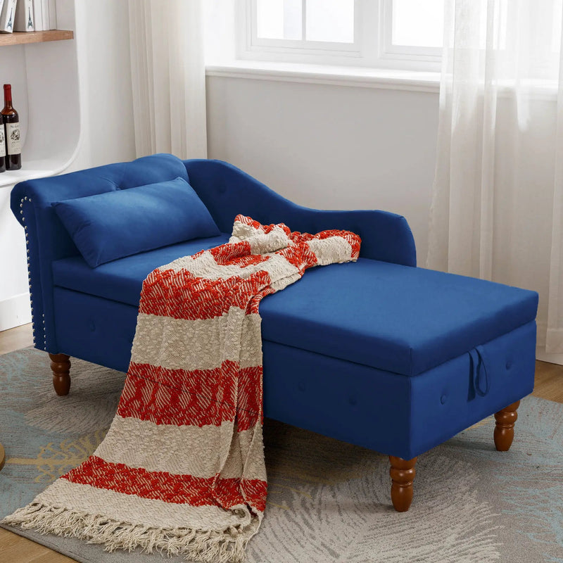 Navy Velvet Chaise Lounge by HouseOfZazla
