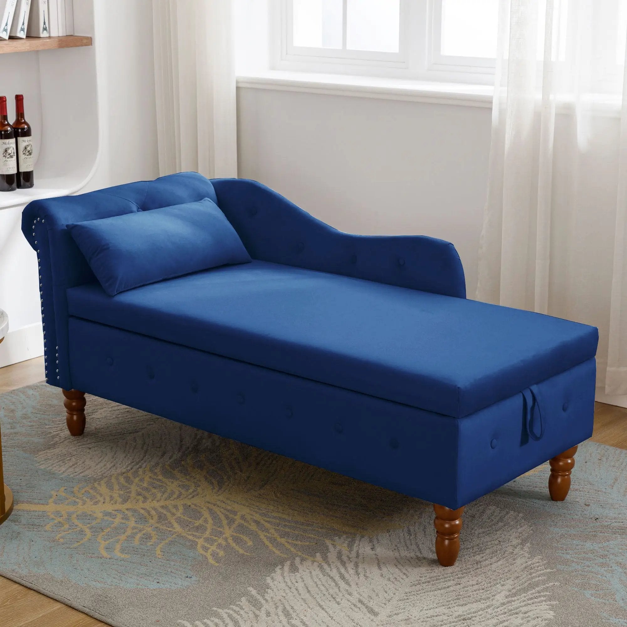 Navy Velvet Chaise Lounge by HouseOfZazla