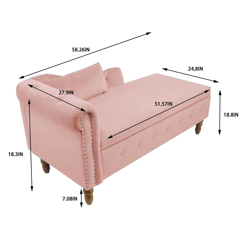 Pink Chaise Lounge Indoor Velvet Lounge Chair by HouseOfZazla