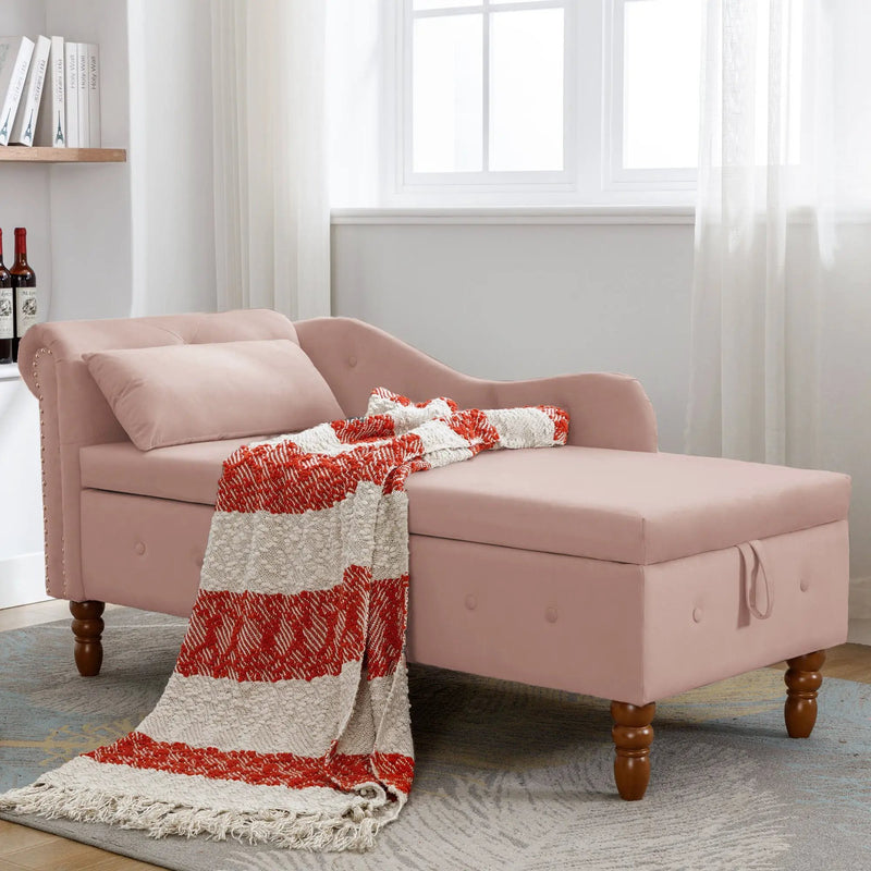 Pink Chaise Lounge Indoor Velvet Lounge Chair by HouseOfZazla