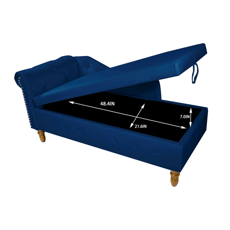 Navy Velvet Chaise Lounge by HouseOfZazla