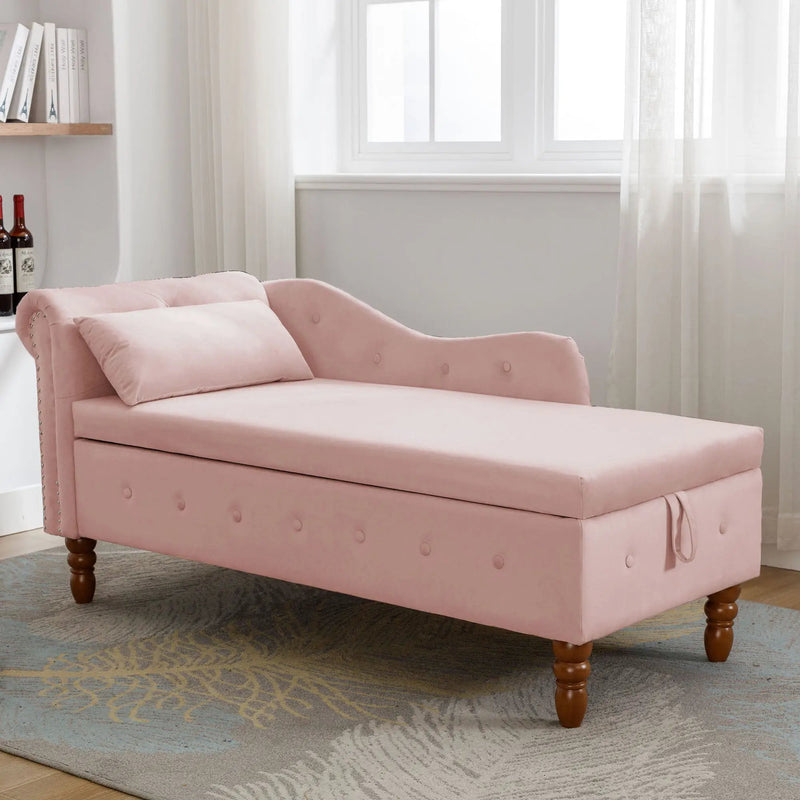 Pink Chaise Lounge Indoor Velvet Lounge Chair by HouseOfZazla