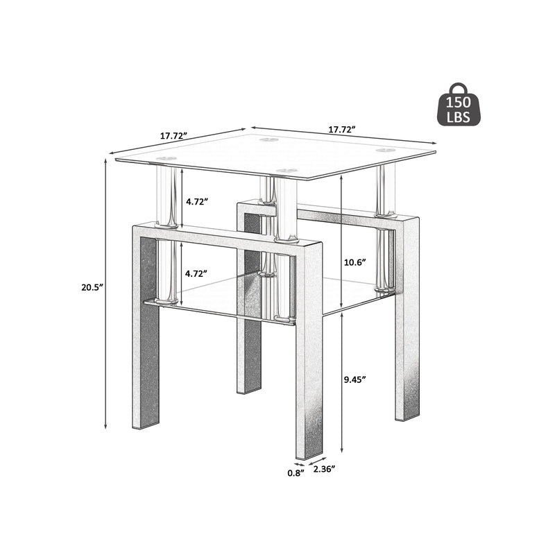 1-Piece Modern Tempered Glass Coffee Table, photo 8 of 10