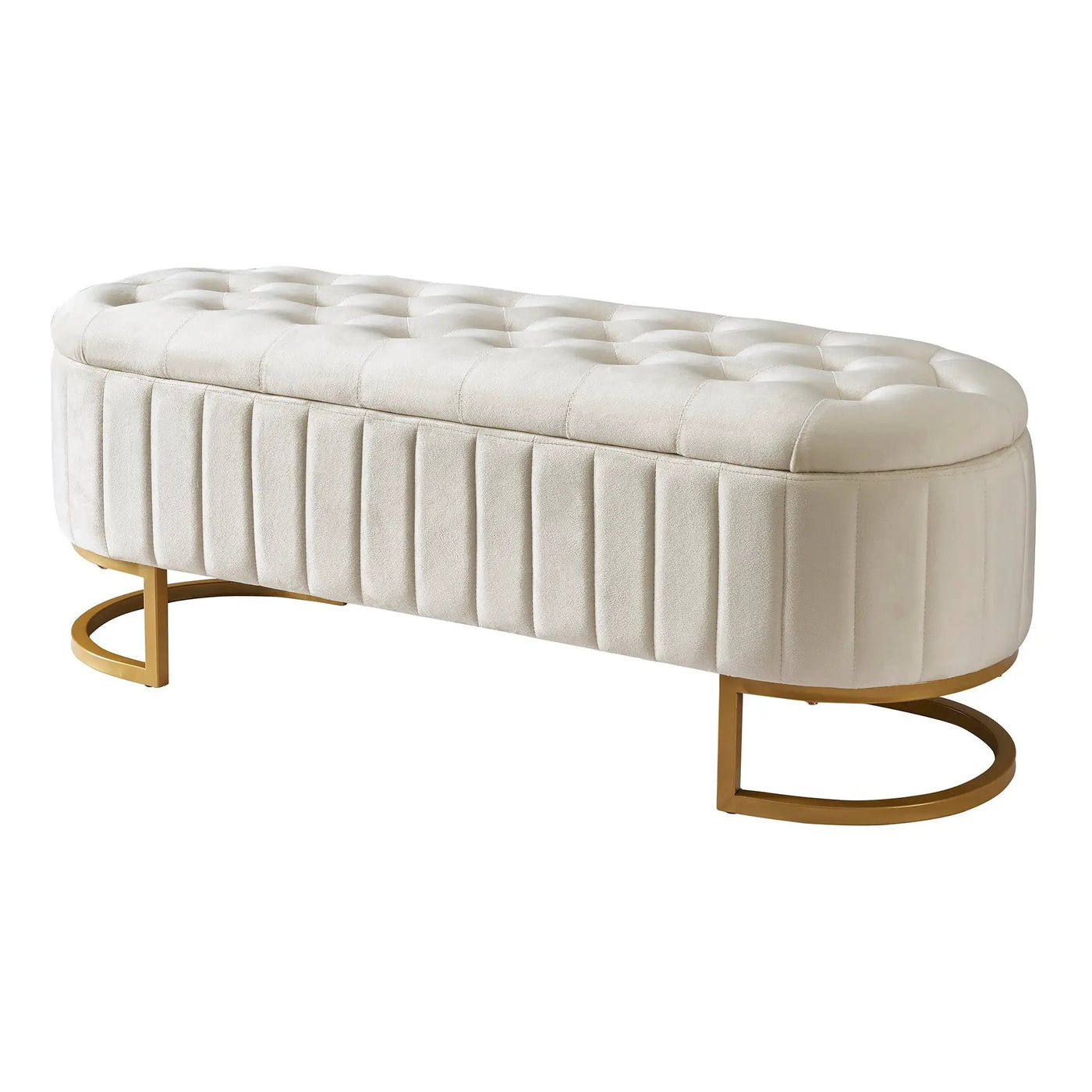 Elegant Upholstered Velvet Storage Ottoman by HouseOfZazla