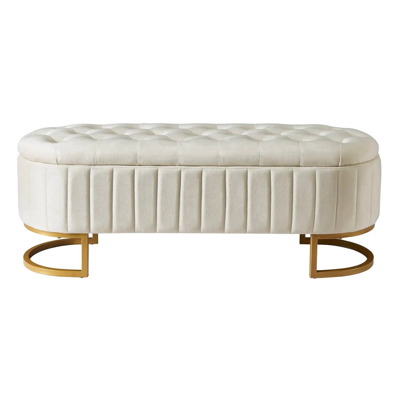 Elegant Upholstered Velvet Storage Ottoman by HouseOfZazla