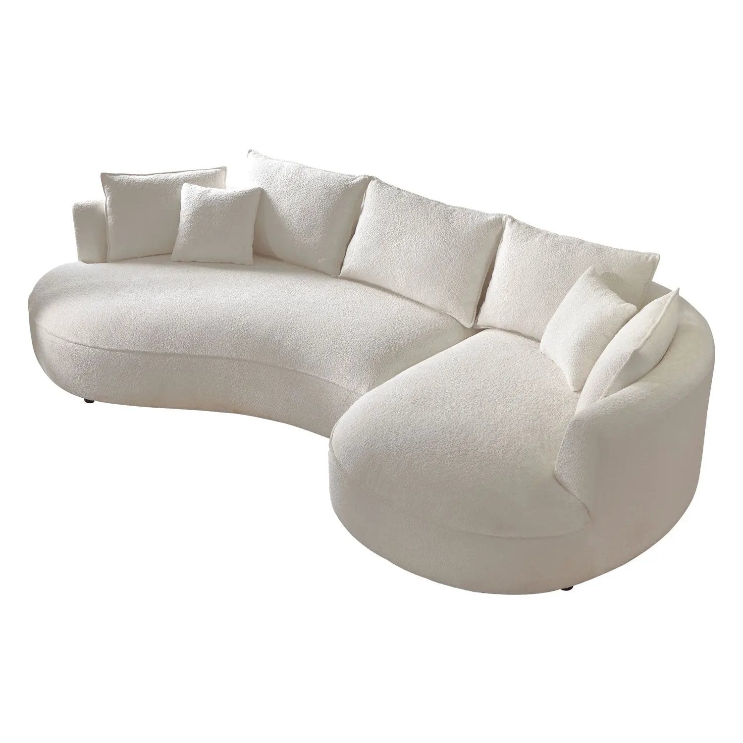 Curved Sofa with Ingenious Shape in Beige by HouseOfZazla
