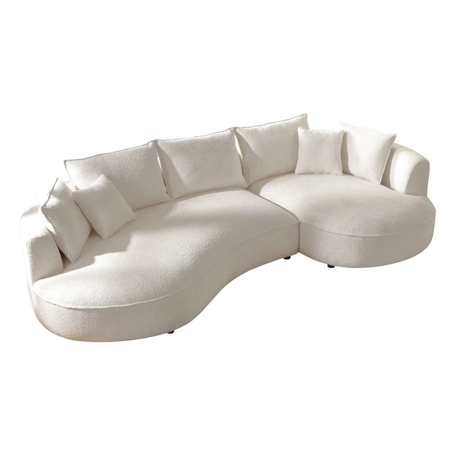 Curved Sofa with Ingenious Shape in Beige by HouseOfZazla