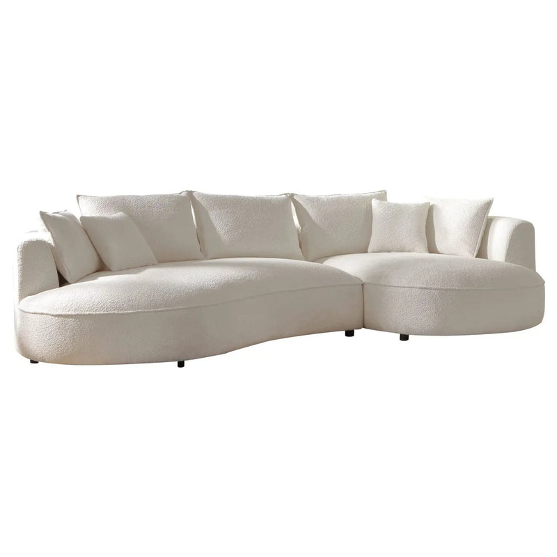 Curved Sofa with Ingenious Shape in Beige by HouseOfZazla