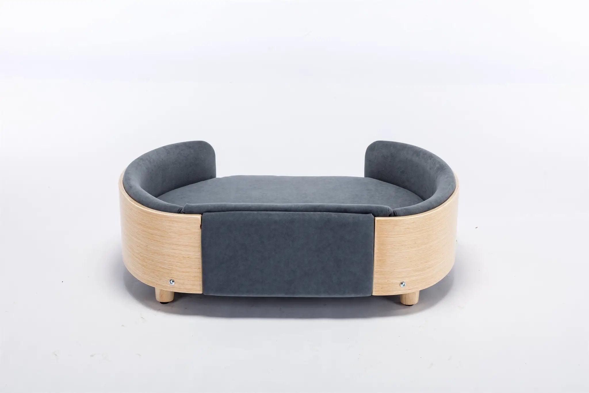 Scandinavian Style Elevated Dog Bed with Velvet Cushion by HouseOfZazla