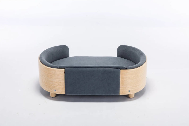Scandinavian Style Elevated Dog Bed with Velvet Cushion by HouseOfZazla