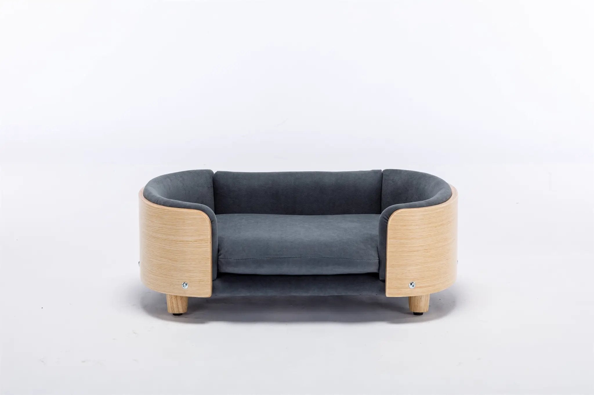Scandinavian Style Elevated Dog Bed with Velvet Cushion by HouseOfZazla