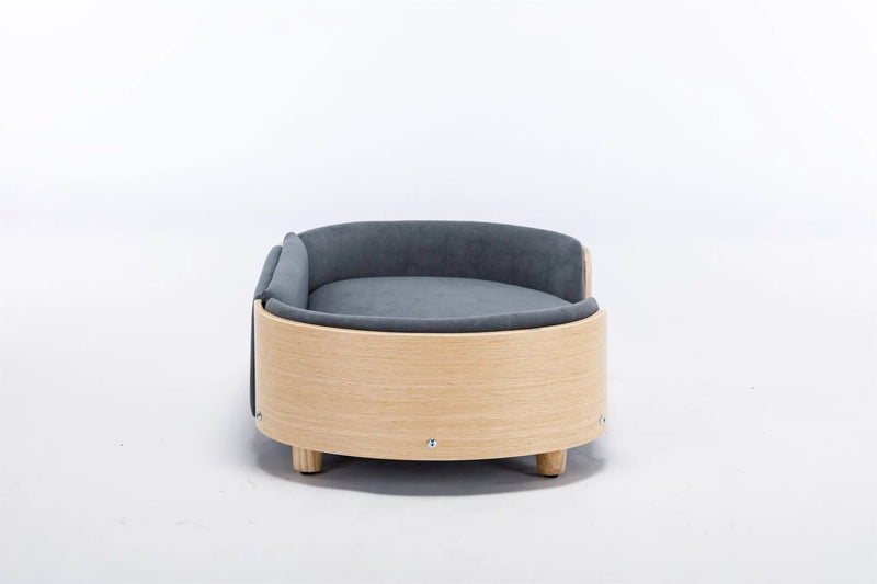 Scandinavian Style Elevated Dog Bed with Velvet Cushion by HouseOfZazla