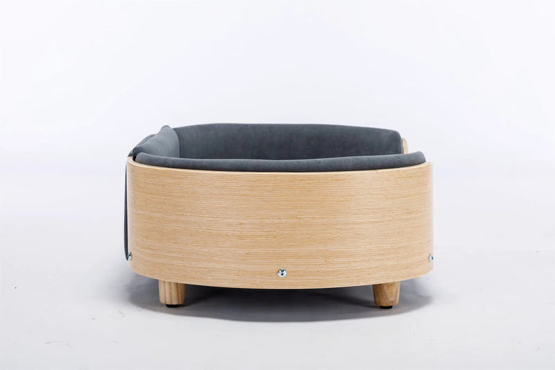Scandinavian Style Elevated Dog Bed with Velvet Cushion by HouseOfZazla