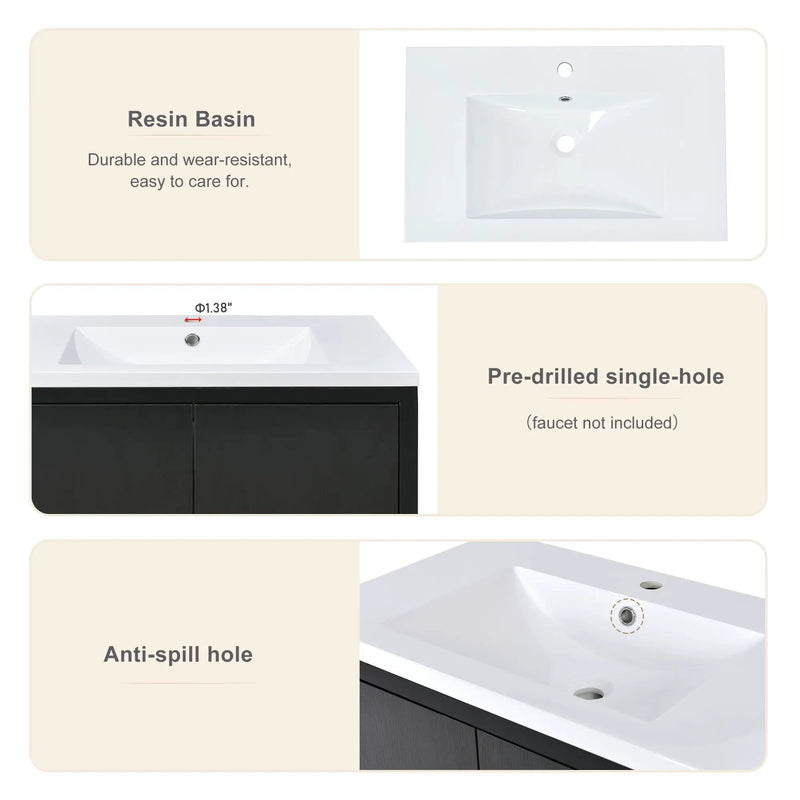 30" Bathroom Vanity Set with Sink by HouseOfZazla