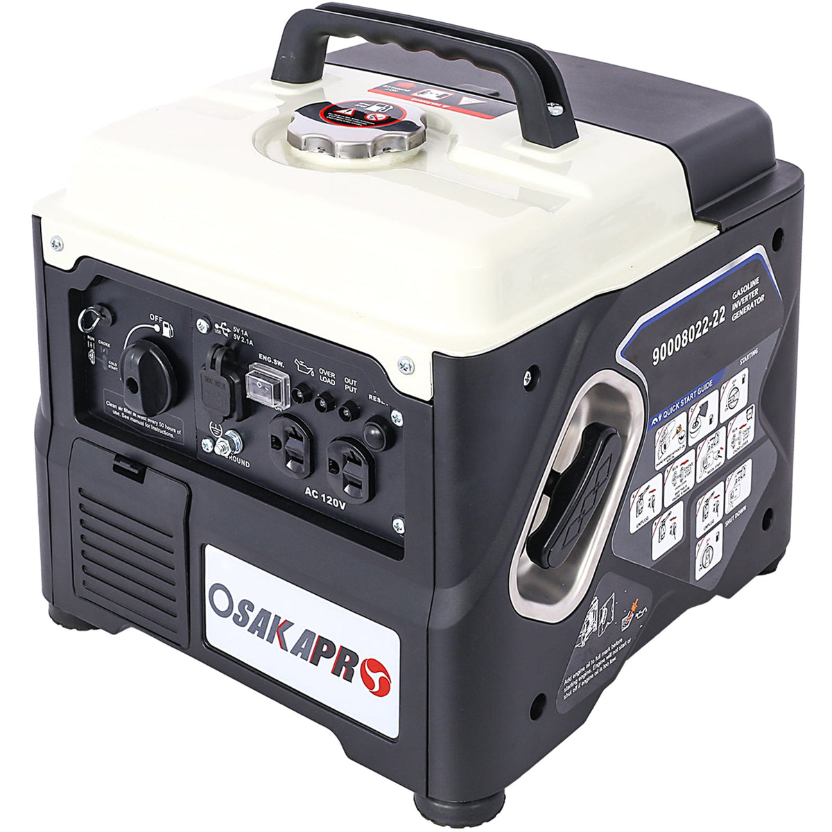 1200W Ultra-Quiet Portable Inverter Generator with Eco-Mode – Aluminum, photo 3 of 10