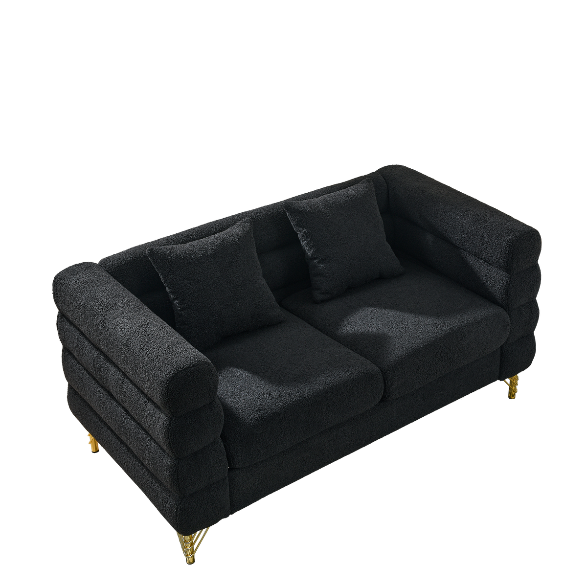 3-Seater + 3-Seater Combination Sofa - Black Teddy by HouseOfZazla