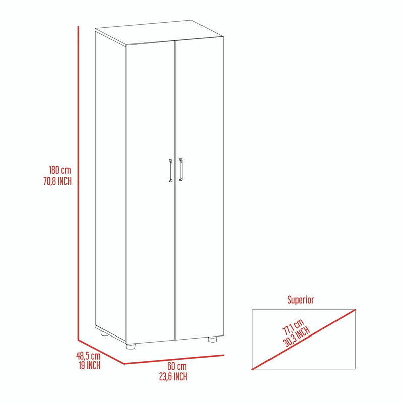 Armoire-Organiser 70.8"H, Two Shelves, Rod, Double Door Cabinet Armoire by HouseOfZazla