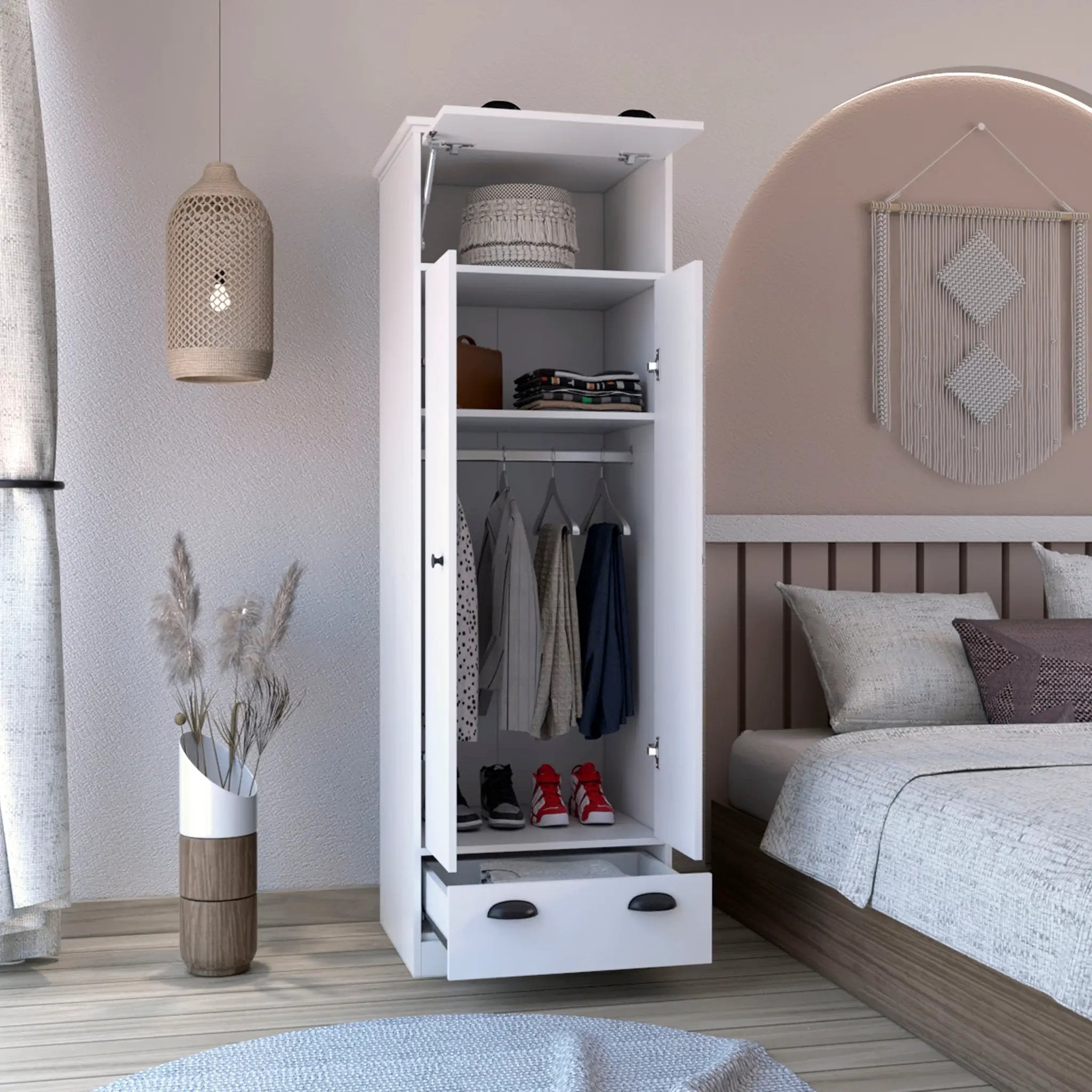 Dresser-Closet with Upper Storage Covered with 1 Door by HouseOfZazla