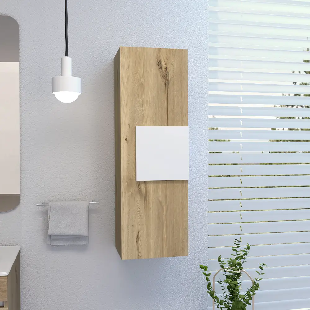 Medicine 38"H Single Door Cabinet, Three Shelves, Light by HouseOfZazla