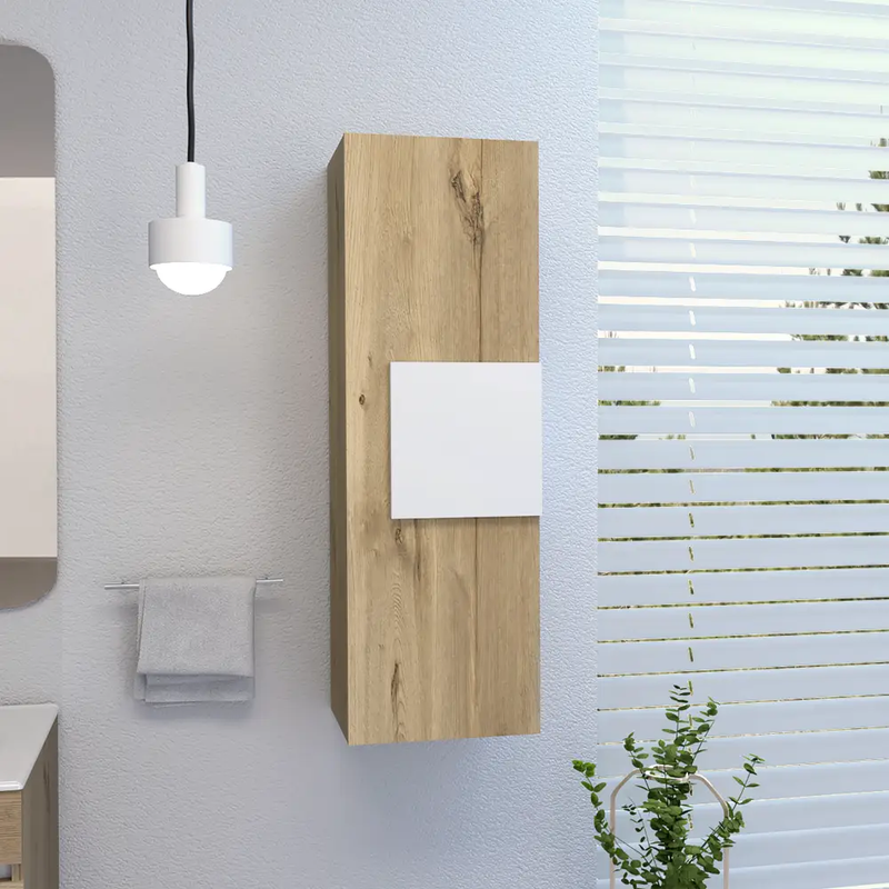Medicine 38"H Single Door Cabinet, Three Shelves, Light by HouseOfZazla
