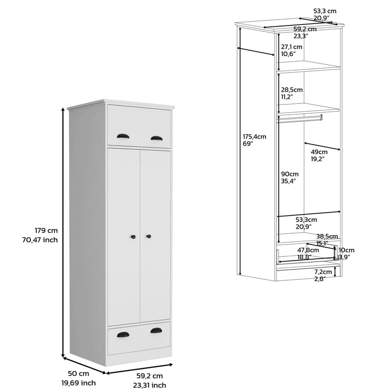 Dresser-Closet with Upper Storage Covered with 1 Door by HouseOfZazla