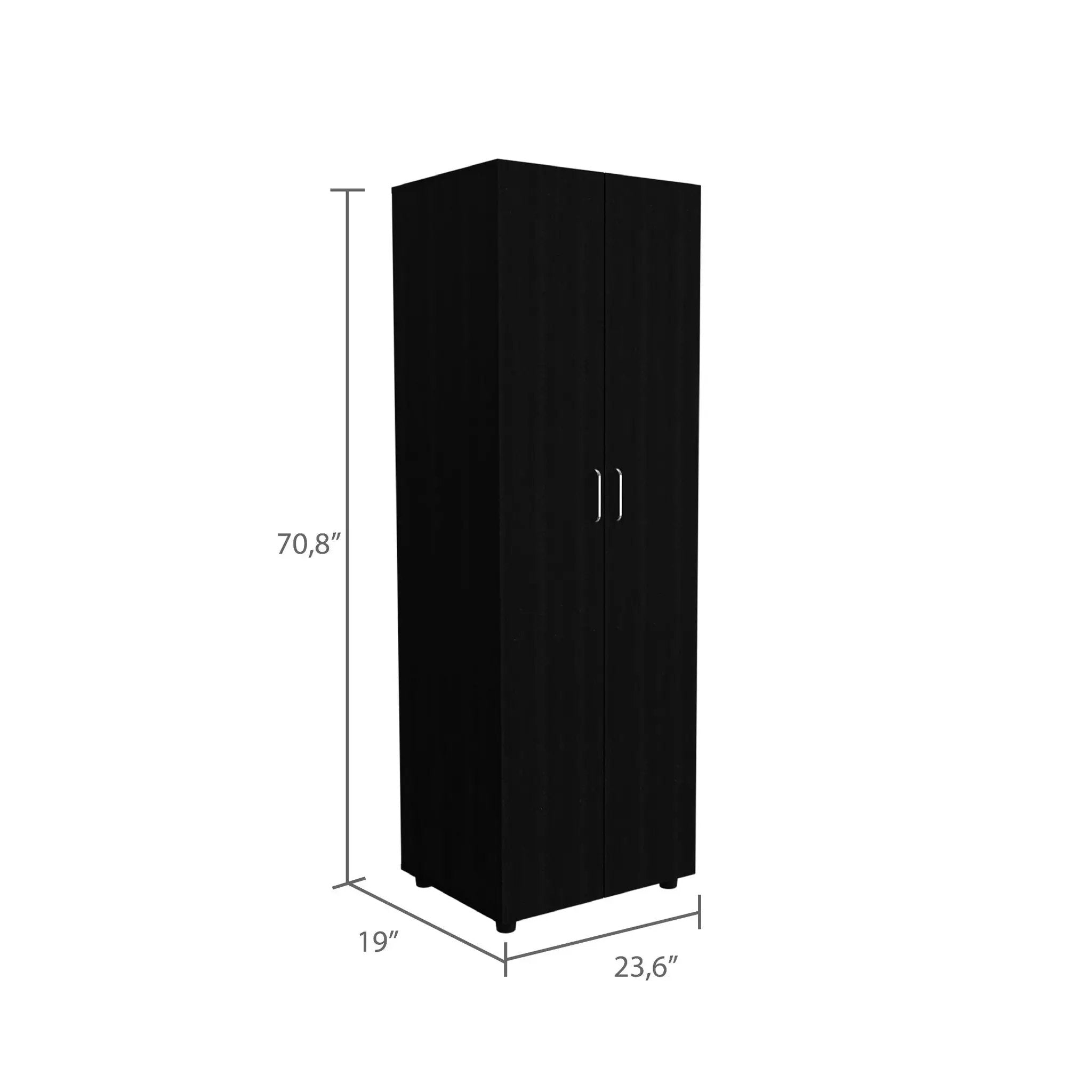 Armoire-Organiser 70.8"H, Two Shelves, Rod, Double Door Cabinet Armoire by HouseOfZazla