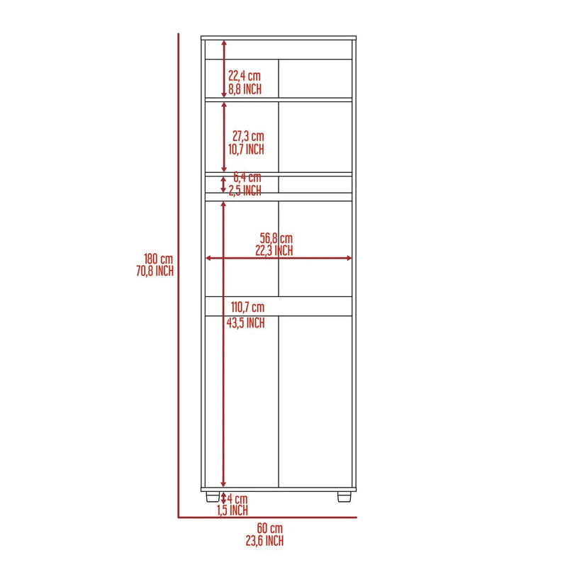Armoire-Organiser 70.8"H, Two Shelves, Rod, Double Door Cabinet Armoire by HouseOfZazla
