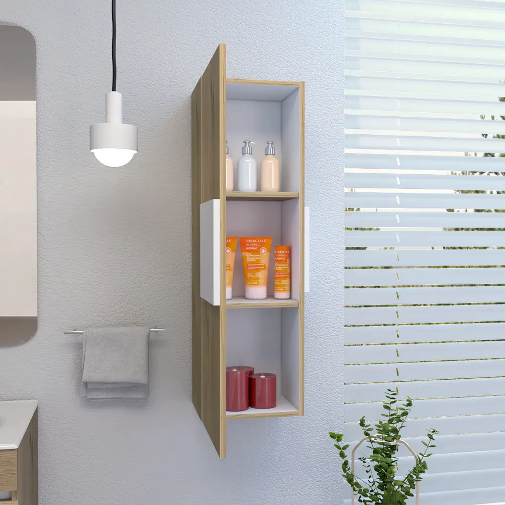Medicine 38"H Single Door Cabinet, Three Shelves, Light by HouseOfZazla