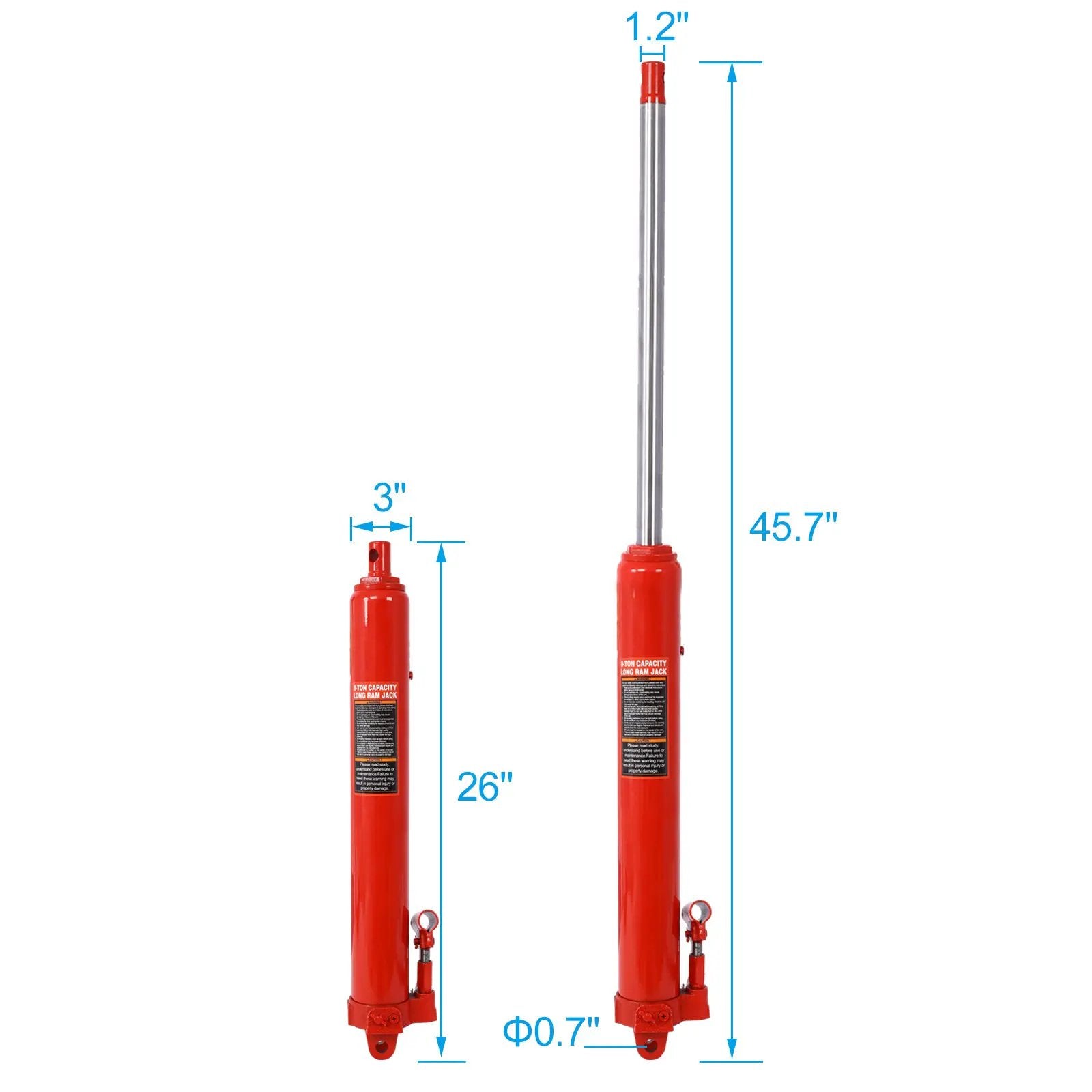 Hydraulic Long Ram Jack with Clevis Base by HouseOfZazla