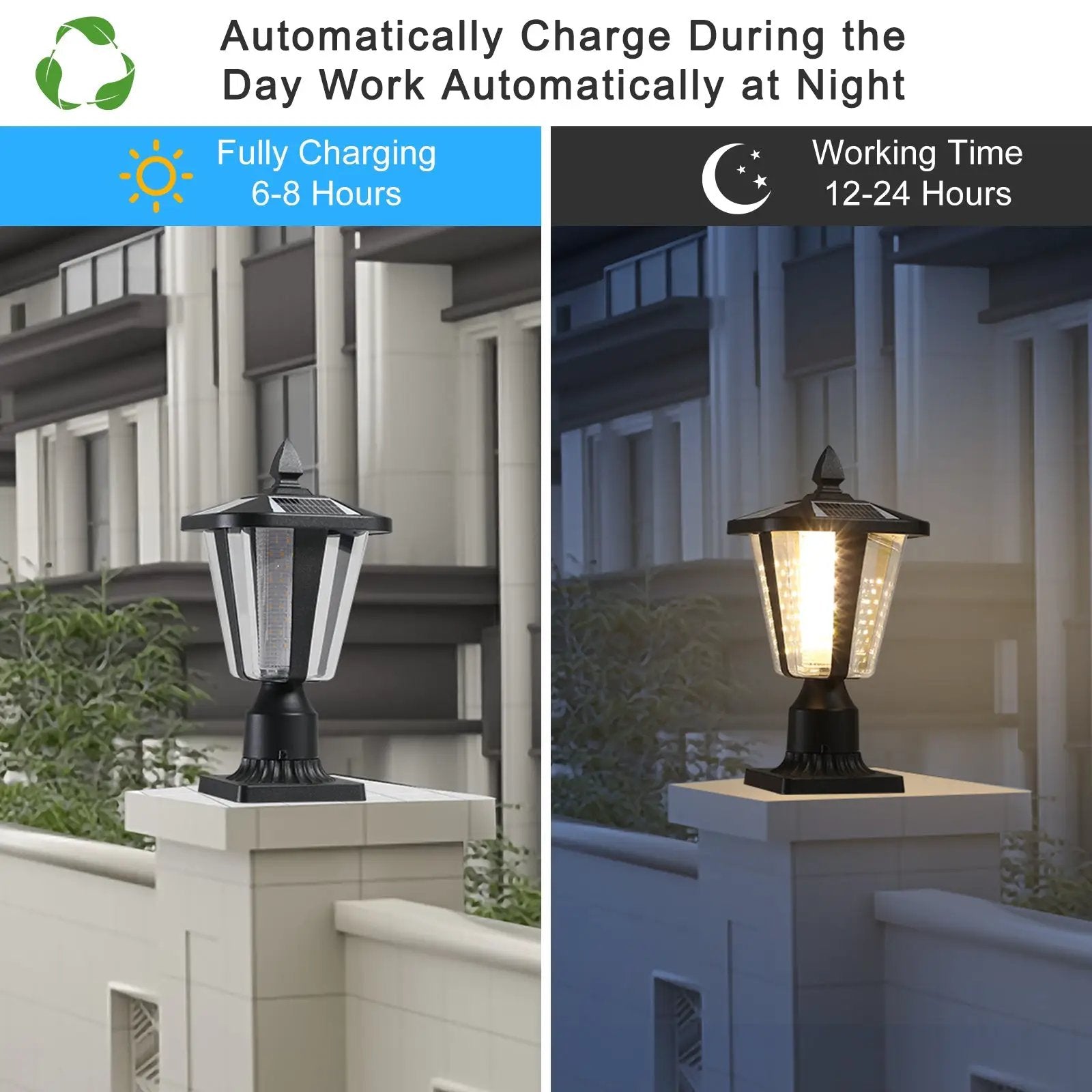 15" Solar Powered Outdoor Lantern, Modern Garden Light by HouseOfZazla