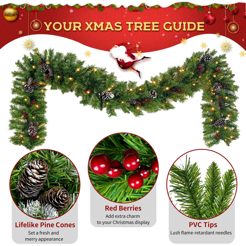 Pre-lit Xmas Tree Artificial Christmas 4-Piece Set by HouseOfZazla