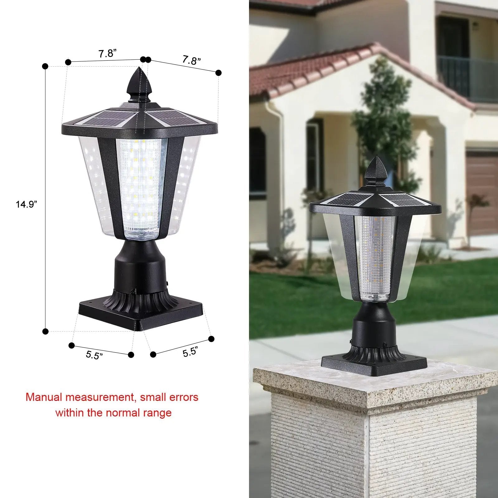 15" Solar Powered Outdoor Lantern, Modern Garden Light by HouseOfZazla