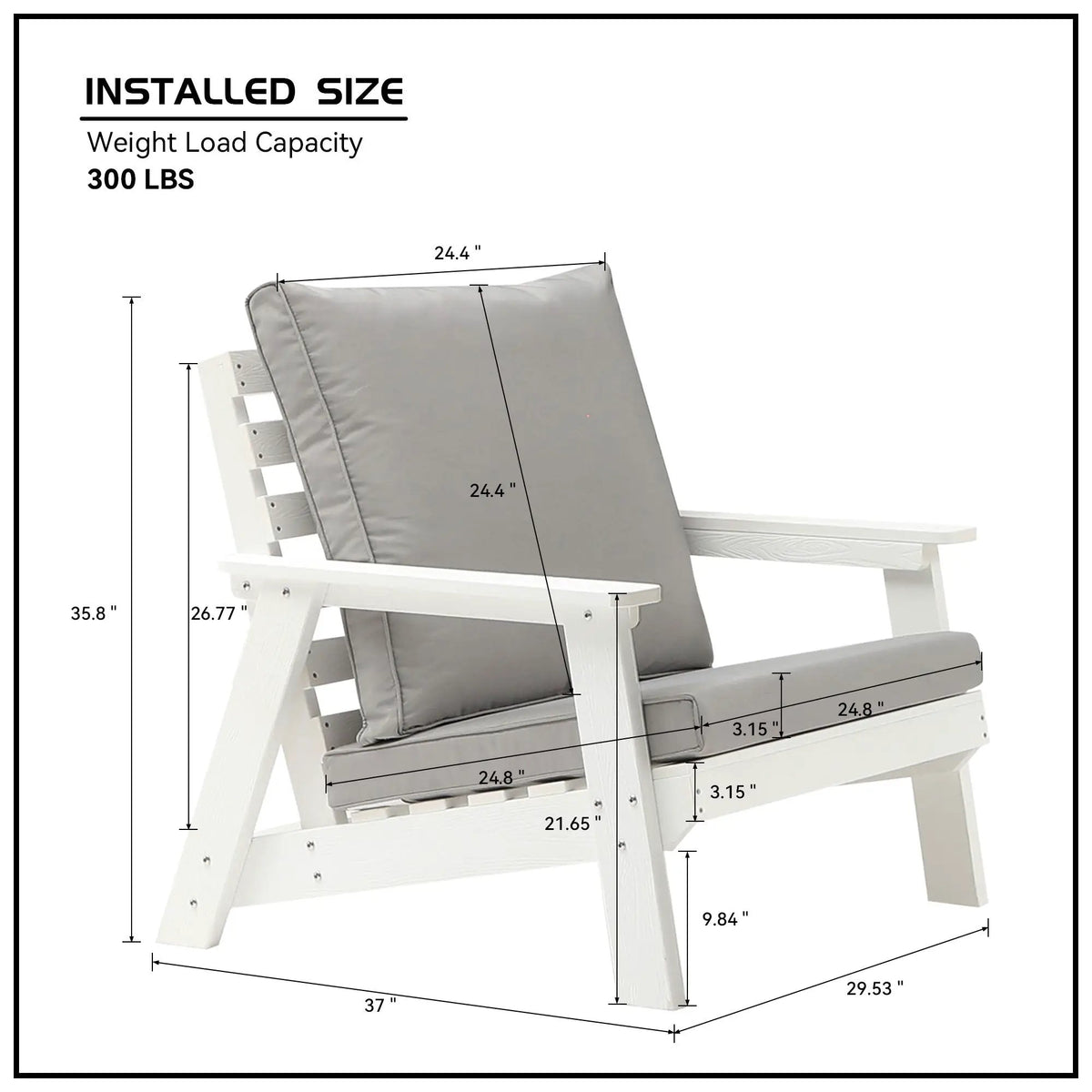 HIPS All-Weather Outdoor Single Sofa With Cushion by HouseOfZazla