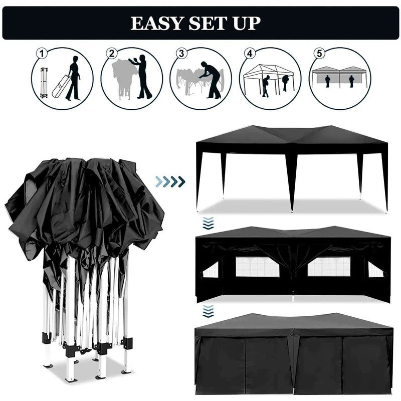 10'x20' EZ Pop Up Canopy Tent with Removable Sidewalls by HouseOfZazla